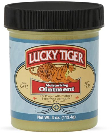 Lucky Tiger Moisturizing Ointment (4 oz) – Therapeutic Sulfur Cream for Seborrheic Dermatitis, Psoriasis & Dandruff Relief – Soothing Colloidal Sulfur & Salicylic Acid Formula – Trusted Since 1935