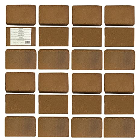 Kokosfaserziegel 24 x 8 Liter, ca. 650 g je Ziegel, gesamt:192 Liter, (EUR 0,21 je Liter/EUR 1,65 je Ziegel), Humusziegel, Kokosziegel, Kokoshumusziegel für Terrarien aus gepresster Kokosfaser