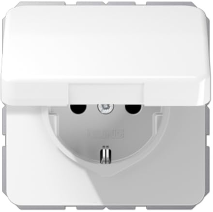 Jung simple Insert Prise 2P+T avec clapet blanc-alpin CD1520BFKLWW
