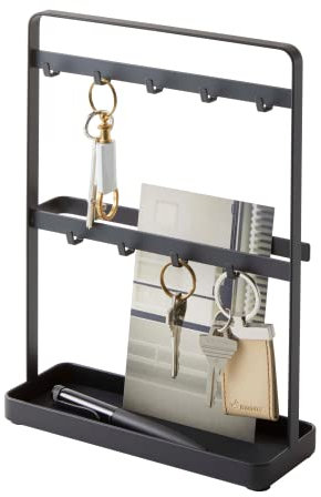 YAMAZAKI 2778 SMART Key Hook Stand, Black, Steel, 20 x 7.5 x 27 cm
