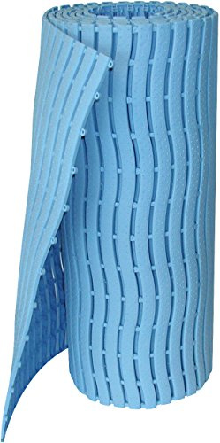 ID Mat Soft Step Bleu Caillebotis de piscine, Polyéthylène recyclé, 0,60x16 m