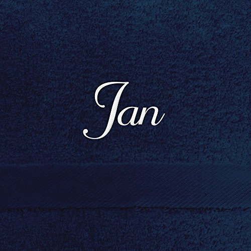 digital print Gästehandtuch mit Namen Jan Bestickt, 40x60 cm, dunkelblau, extra Flauschige 550 g/qm Baumwolle (100%), Handtuch mit Namen besticken, Gästetuch mit Bestickung
