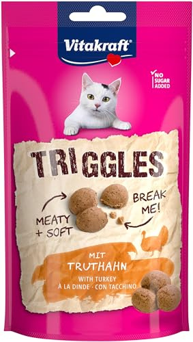 Vitakraft Triggles, Katzen Leckerli, weicher Katzensnack, mit Truthahn, Vorratsgröße, ohne Zusatz von Zucker (1x 40g)
