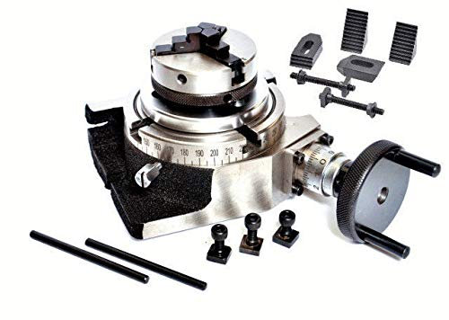 Tavola rotante 4/ 100mm con mandrino per tornio da 65 mm e KIT DI FISSAGGIO