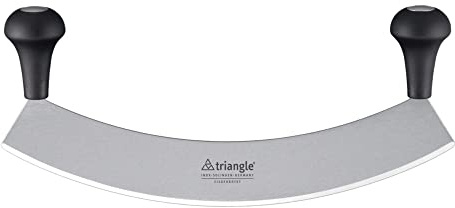 triangle Mincing Knife XL - 14” Tempered Stainless Steel Curved Blade - Mezzaluna Knife & Pizza Cutter - Anti-Slip, Ergonomic Handles - Made in Germany