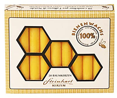 100% Bienenwachs Baumkerzen (20 Stk.) Christbaumkerzen