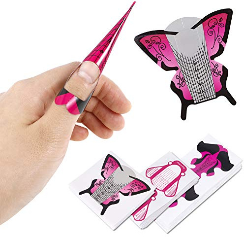 Opopark 300 Piezas Moldes Uñas, Pegatinas Moldes Guías Autoadhesivas para Uñas, Guía de Extensión de Uñas extensión de uñas profesional para extensiones de gel acrílico o UV