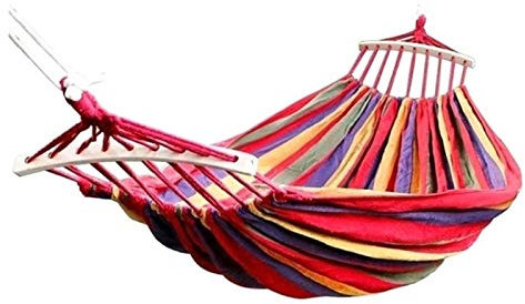 LIANYG Hängematte 190x150cm Hänge Hängematte Doppel/Single Erwachsene Swing Chair Reise Camping Schlafsbett Gartenmöbel 661 (Color : Red 190x150cm)
