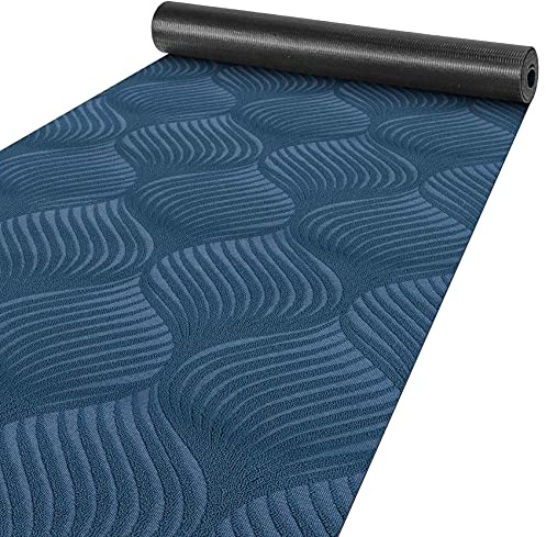 ANRO Läufer Flur Teppich Läufer Küchenläufer Küchenteppich Teppich Velours rutschfest waschbar für Flur, Schlafzimmer, Wohnzimmer, Küche Baker Blau 50 x 200cm