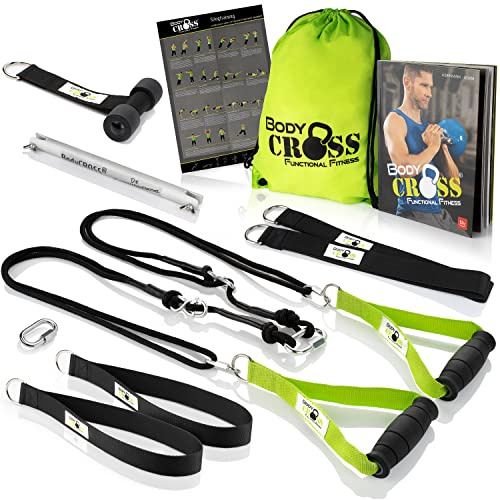 PREMIUM Schlingentrainer, Made in Germany, geprüft & zertifiziert, Slingtrainer Krafttraining Set für zuhause und außen mit Türanker, Poster, Trainingsplan, Befestigungsschlaufe, 10 Jahre Garantie