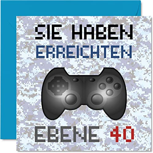 Stuff4 40. Geburtstagskarte Lustig für Männer und Frauen Ihn Sie | Videospiel Ebene 40, Vierzig Videospieler Alles Gute Zum Karte Geburtstag für Sohn Tochter