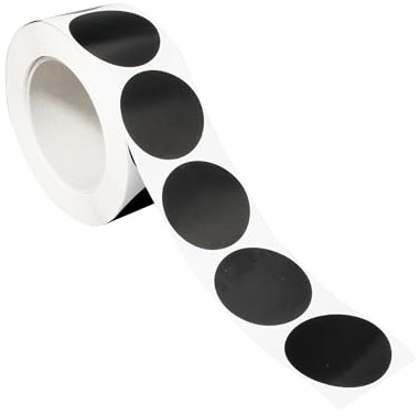 SPRINTIS Klebepunkte 50 mm, schwarz, 1000 Stück Markierungspunkte selbstklebend auf Rolle, Punkte Aufkleber aus Papier für Büro und Lager