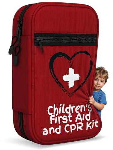 Small, First Aid and CPR Kit for children, toddler, and kids. Large Variety of Bandages to fit your childs injuries. Perfect travel first aid kit, Diaper Bag, Backpack, Car, and More. Quick and Effect