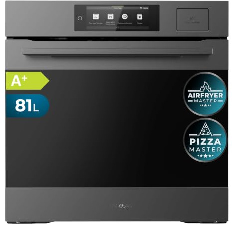 Cecotec Horno Integrable a Vapor Mate 81L Bolero Hexa S606000 Matt TFT A++ | 3400W, 12 Funciones, Incluye Tecnologías de Vapor, Limpieza con Vapor, Airfryer Master y Pizza Master, Pantalla TFT de 6,8