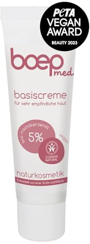 boep med Basiscreme | PETA Vegan Award Beauty 2023 Gewinner: Beste vegane Gesichtscreme | Basispflege für Problemhaut wie Neurodermitis oder Rosacea | Sehr trockene & juckende Haut (50ml)