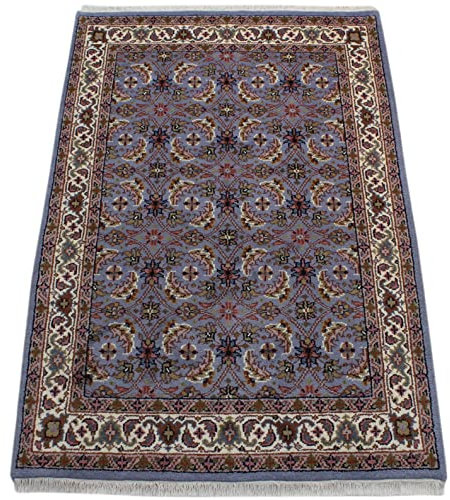 Blau Teppich Wolle Handgeknüpft Orientteppich 100% Schurwolle 120X180 cm D10