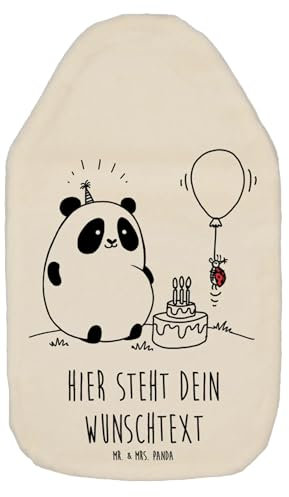 Mr. & Mrs. Panda Wärmflasche personalisiert Panda Geburtstag - Weiß