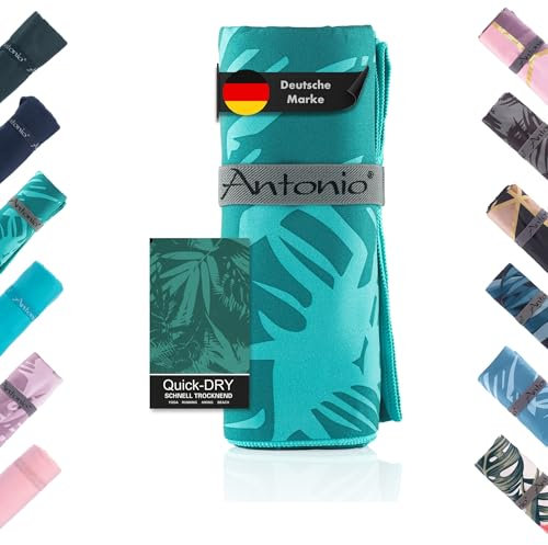 Antonio - Mikrofaser Strandtuch & Badetuch XXL 160 x 80 cm türkis - Damen & Herren Strand-Handtuch & Bade-Handtuch schnelltrocknend leicht groß - Microfaser Towel Handtücher für Yoga, Sport, Unterwegs