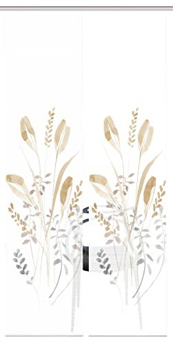 Vision S 080944 AYENE Schiebegardine, halbtransparent, Bambusoptik, 260x60 cm, Farbe:Sand, Größe:260 x 60 cm, Anzahl:1x