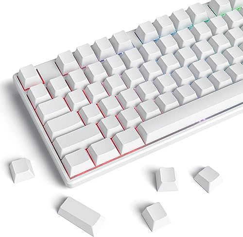 Owpkeenthy Blank White PBT keycaps Custom Cherry Profile 1.5mm Thick ANSI ISO Minimalist Keycap Set for 60% 65% 75% Fullsize MX Switches Mechanical Keyboard (Blank White)