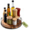 Praknu Especiero Giratorio - Madera de Acacia FSC® Sostenible - Organizador de Armario y Cocina - Bandeja 360° - Base Antideslizante - 28 cm