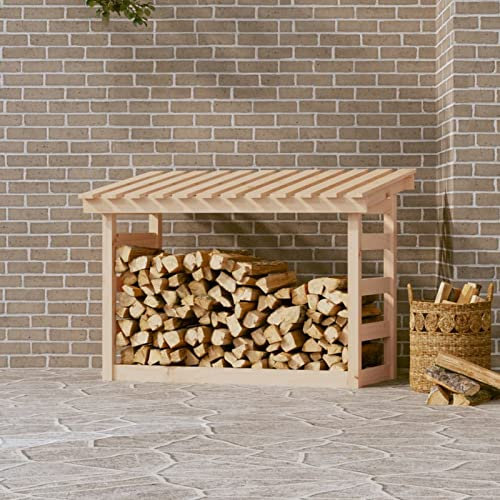 CIADAZ Portalegna 108x64,5x78 cm in Legno Massello di Pino,Portalegna,Portalegna da Interno ed Esterno, per Camino,Caminetto Stufa Design Moderno