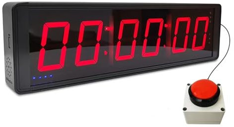 Temporizador de competición de 6 dígitos con botón de cronómetro, Temporizador de intervalos de Entrenamiento físico, Reloj de Pared Digital LED, Ideal for Gimnasio, Carreras de Velocidad (Size : 1.8