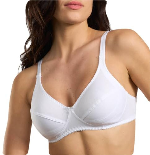 Spiman 1 Pezzo di Reggiseno Donna Senza Ferretto, Cotone Naturale, Coppa Non Imbottita 307. Bianco 7C
