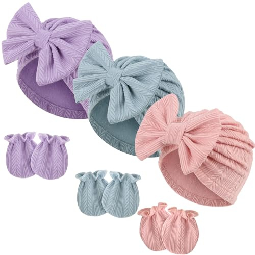 DRESHOW Sombreros y Gorras y Guantes para Bebé Recién Nacido Bebé Beanie Sombrero para Bebés Niñas Niños Gorros 0-6 Meses
