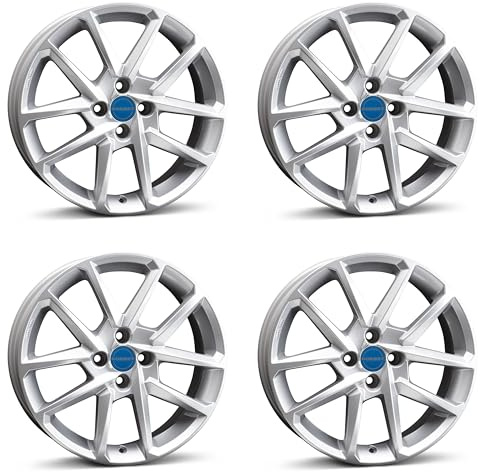 4x Borbet Felgen N 6.5x16 ET32 4x108 crystal silver kompatibel mit Ford B-Max EcoSport Fiesta Focus Fusion KA KA+ Streetka Tourneo Transit