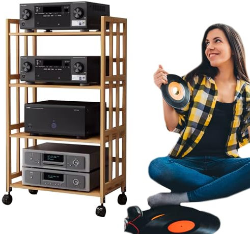 Audio rack hifi regal Modern Medienaufbewahrungsschrank/ AV-Medienständer, Wohn-/ Spiel-/ Aufnahmeraum DVD-DVR-Komponentenregal/ Audio/Video-Aufbewahrungsregal, Für DVD-Player/ Kabelboxen/ Spielekonso