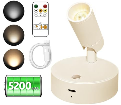 TAOMAND Foco LED para interiores | Batería de gran capacidad | Recargable por USB | Multicolor | Control remoto | Iluminación ascendente fácil de operar en interiores para murales, arte, plantas,