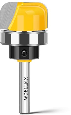 WOBLLMX Fresa de 6 mm para fresadora, diámetro de 28,6 mm con rodamiento de bolas, fresa redondeada, para la herramienta de corte, herramientas de carpintería