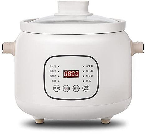 Marmite, marmite électrique à revêtement céramique, mijoteuse, Multifonction pour Maison avec minuterie 24 Heures et Fonction Maintien au Chaud, 3 litres (4 à 5 Personnes), 220 W