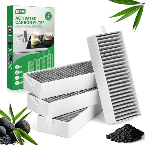 Inwee 4 filtros de carbón activo para campana extractora Siemens HZ9VRCR0 17004796 / Bosch HEZ9VRCR0 17004805 / Neff Z821VR0 17004806/Gaggenau CA282111/Constructa CZ9VRCR0, Accesorio de filtro de