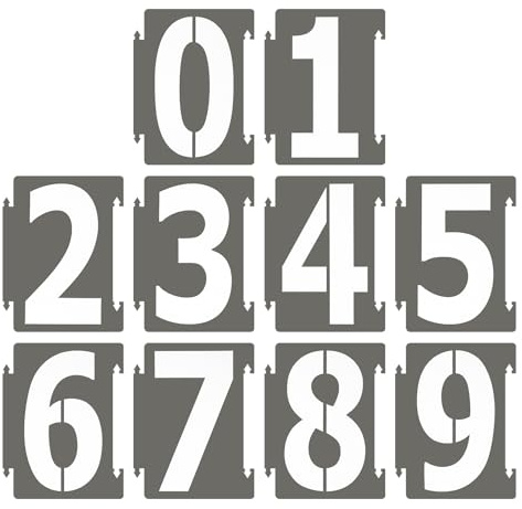 PATIKIL 20 Stück 15,2 cm große Zahlenschablonen, 0–9 Adressnummern-Schablonen, wiederverwendbare digitale Kunststoff-Vorlagen zum Basteln, Zeichnen, Holzschablonen, Vorlagen, Weiß