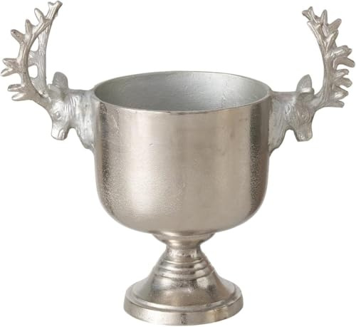 Sektkühler Elomir Silber Hirschkopf Design Aluminium