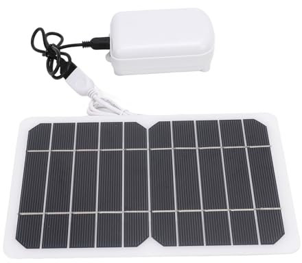 Dilwe 2000mah Rechargeable Solar Pond Aerator, Low Noise Water Proof Oxygenator for Aquariums, Hydroponics, Solar Fish Tank Air Pump