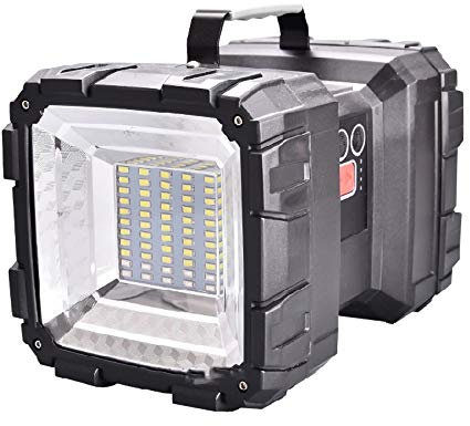 LVSEWOA Linterna de Trabajo LED con Carga USB, batería de 15000 mAh, Foco de Mano, Linterna de Camping, Reflector para Pesca y Caza, 8000 LM, 19 x 12,5 cm