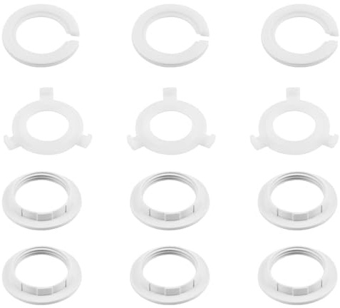 Lampshade Reducer Ring 6 Pcs 2 Types E27 to E14 Light Shade Adapter Ring 42mm to 29mm 6pcs E27 Screw Lamp Shade Ring Converter Heat-Resisting Lampshade Fittings Parts for Pendant Lamp Bulb