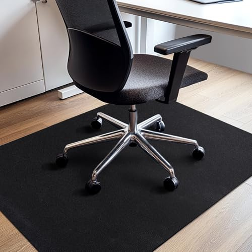 COSYLAND Matte für Bürostuhl auf Hartholzböden, 120 x 90 cm, rutschfeste Teppiche für unter dem Schreibtisch, Mehrzweck-Hartholz-Bodenschutzmatte für Büro, Zuhause (Schwarz, 120 x 90 cm)