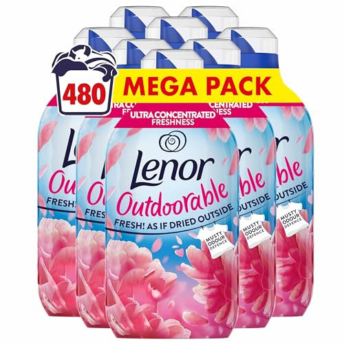 Lenor Outdoorable Fabric Conditioner 480 Washes (8x60), Floral Fresh - Ultra Concentrated Freshness