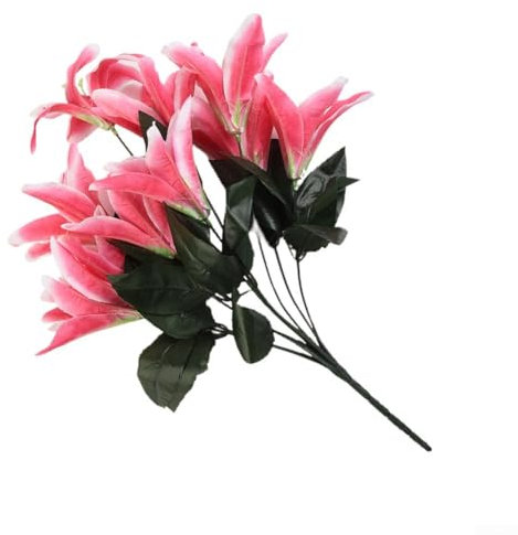 Stargazer Bouquet de lys artificiels en soie Rose foncé 45 cm