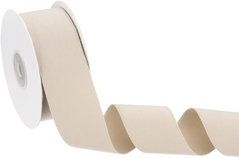 PATIKIL Double Face Velvet Ribbon for Gift Wrapping, 1-1/2 Inch x 10 Yard Velvet Wired Vintage Trim Ribbons for Crafts Bow Christmas Tree Ornaments Bouquets Wedding Decor, Apricot