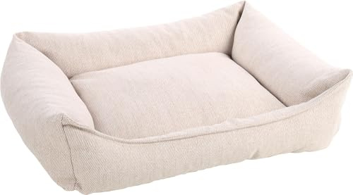 Flamingo Orthopädisches Hundebett Baldar – Rechteckig, Beige, 80 cm | Ergonomischer & Bequemer Schlafplatz für Hunde!