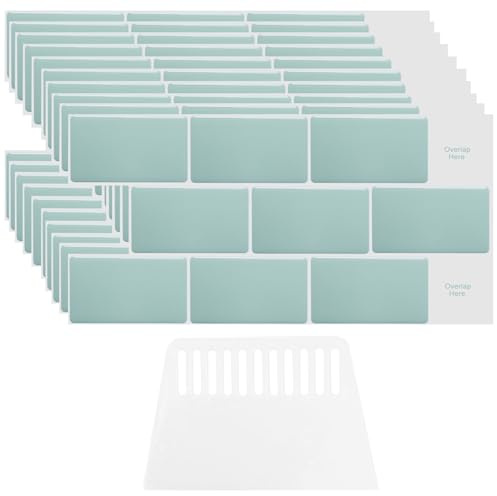 WANDGU - Pegatinas para azulejos de pared, adhesivos 3D, 10 hojas de azulejos de cocina, adhesivos de 30,5 x 15,3 cm, impermeables y antisalpicaduras, decoración de pared con aspecto de piedra, con