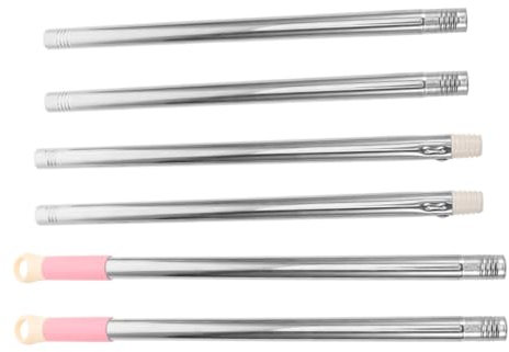 JEWEDECO 2sets Mop Broom Rod Accessories Sections Stainless Steel Handle Replacement for Home Kitchen Office Floor Cleaning Random Color