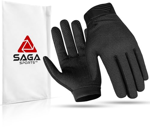 Kids Cycling Gloves - Full Finger Bike Gloves for Boys & Girls, Non-Slip Motorbike Gloves for BMX, MTB, Scooter & Outdoor Sports (Black, X-Large [10-12])
