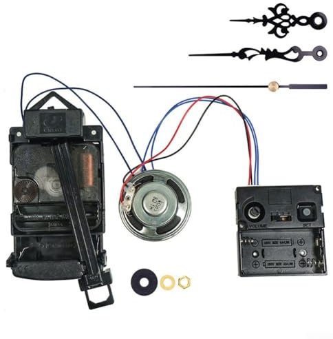 Zeroupshop Quarz-Pendeluhr-Uhrwerk-Set mit Klangkasten, DIY-Uhr-Herstellungs-Set, Ersatzteile für Uhren-Reparatur, batteriebetrieben, stündliche Musik (A)