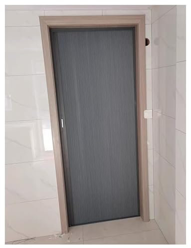 Innentür ohne Bohren, versenkbare Falttür mit Aluminiumrahmen und Zellstoff, wasserdicht und wärmeisolierend, for Schlafzimmer, Badezimmer, Küche, Büro(65x190cm/26x75in)